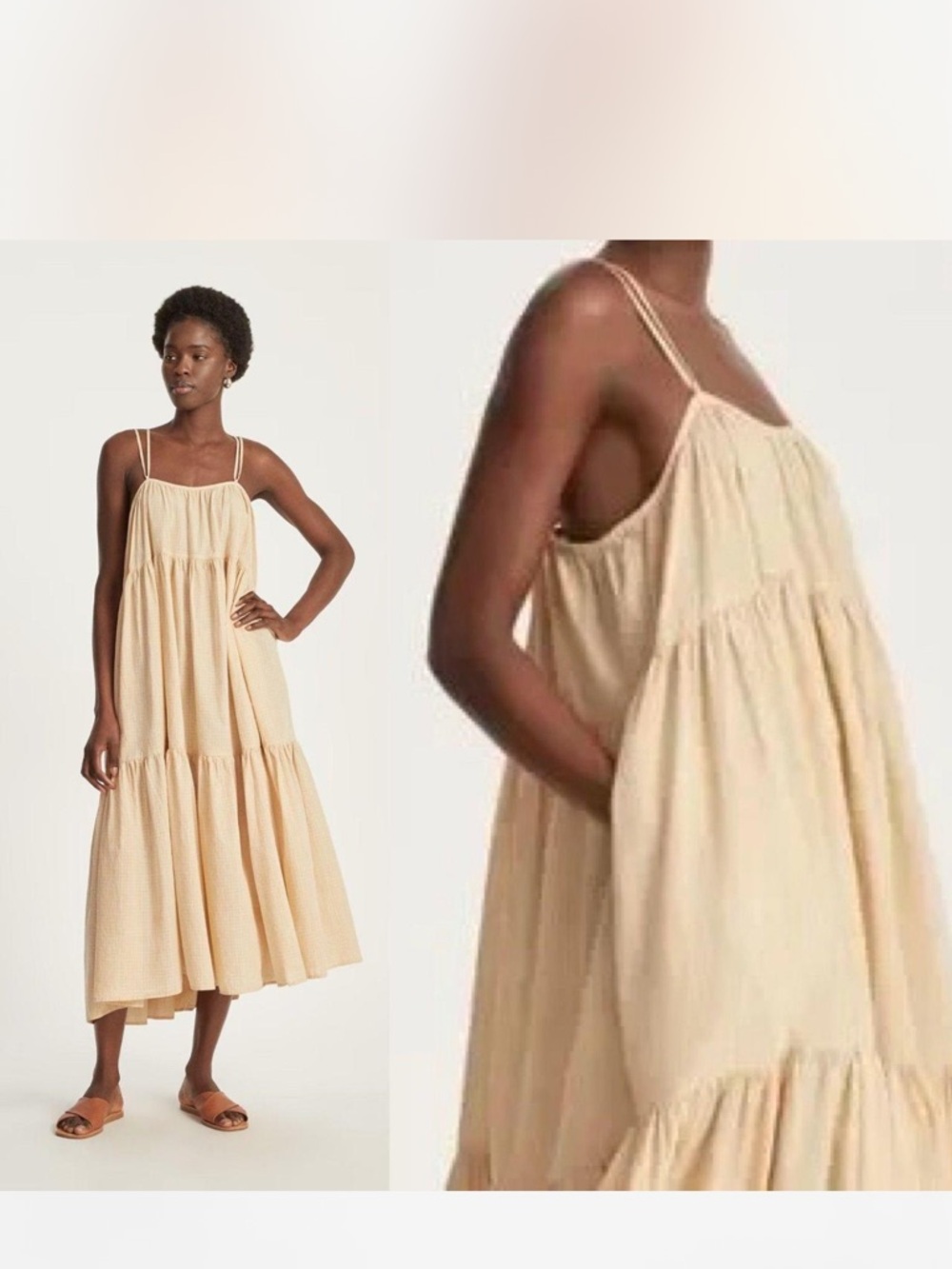 Everlane gingham Billow tiered dress